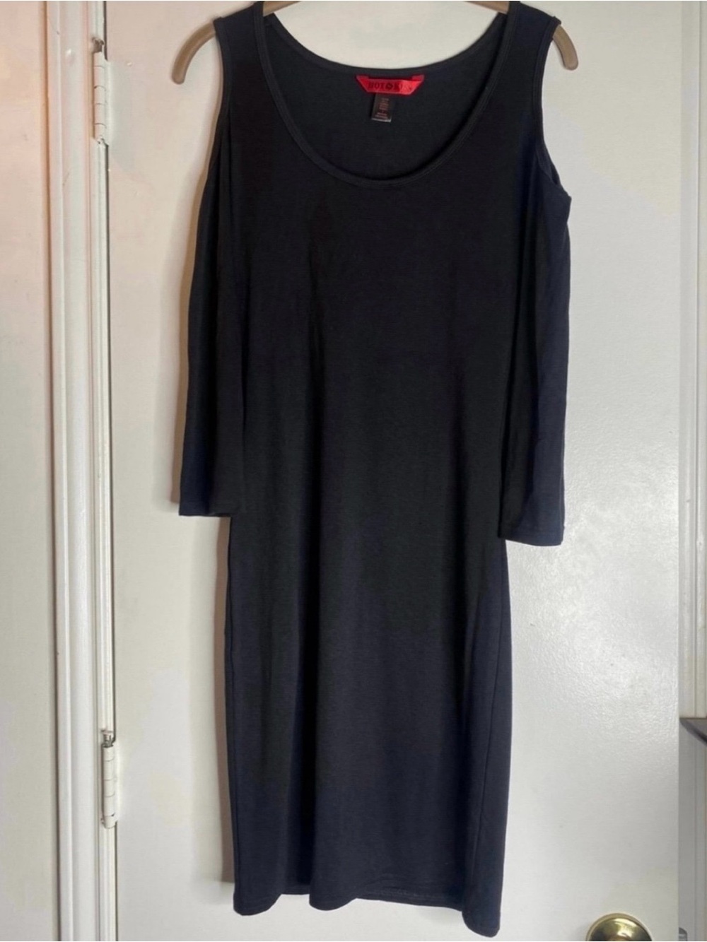BNWT Hot Kiss Long Sleeve Cold Shoulder Black Dress Woman’s Small